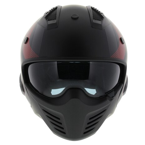 Vito Jet Bruzano helm mat zwart rood