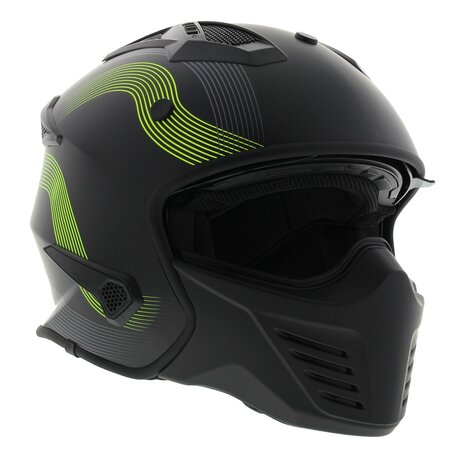 Vito Jet Bruzano helm mat zwart fluor