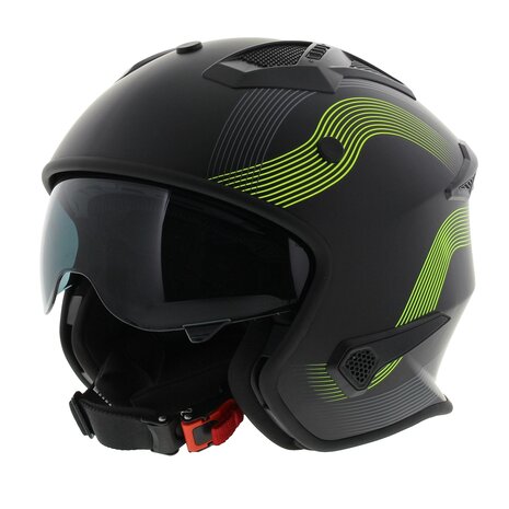 Vito Jet Bruzano helm mat zwart fluor