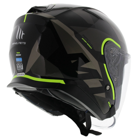MT Thunder 3 SV Jet helm Bow glans zwart geel - Maat S