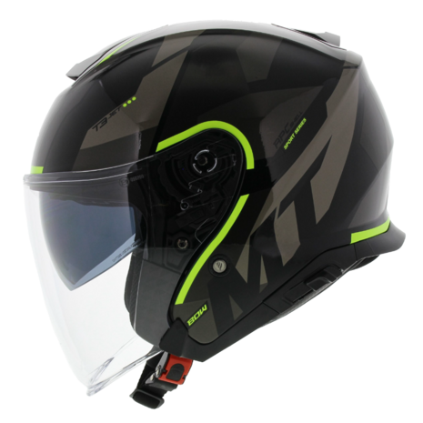 MT Thunder 3 SV Jet helm Bow glans zwart geel - Maat S