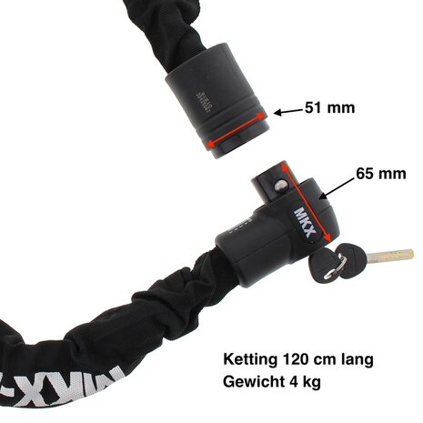 Kettingslot MKX-Lock ART4 120 cm Vaste Kop motor scooter