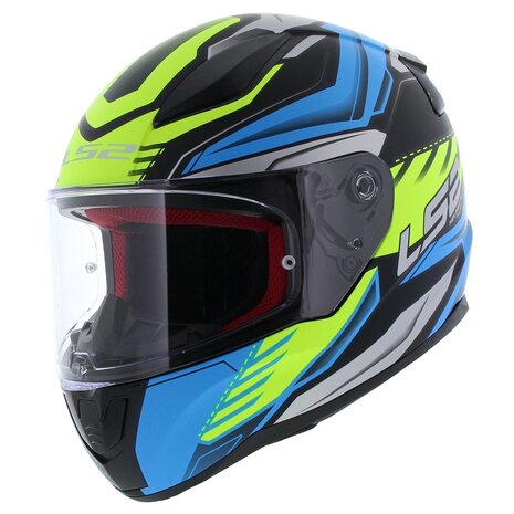 LS2 FF353 Rapid Gale Mat Zwart Blauw Geel