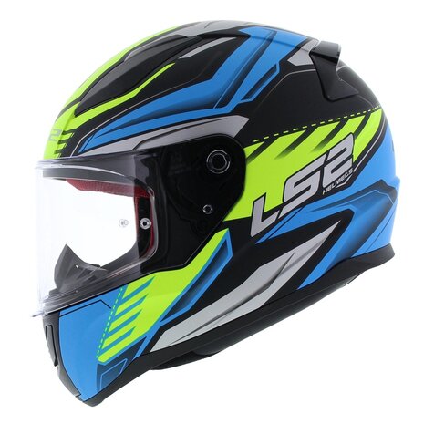 LS2 FF353 Rapid Gale Mat Zwart Blauw Geel