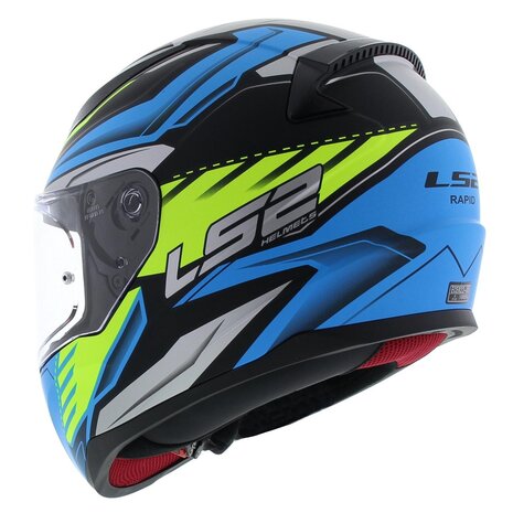 LS2 FF353 Rapid Gale Mat Zwart Blauw Geel