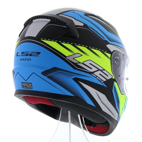 LS2 FF353 Rapid Gale Mat Zwart Blauw Geel