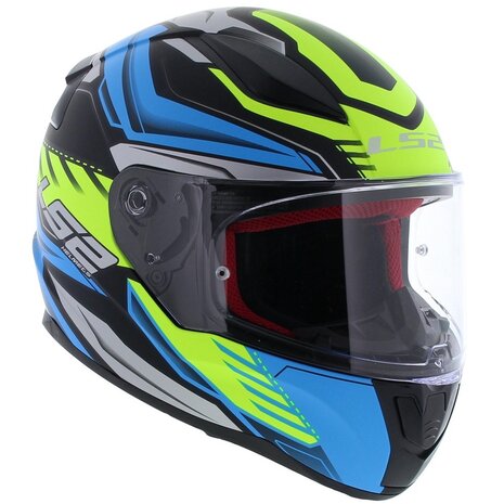 LS2 FF353 Rapid Gale Mat Zwart Blauw Geel