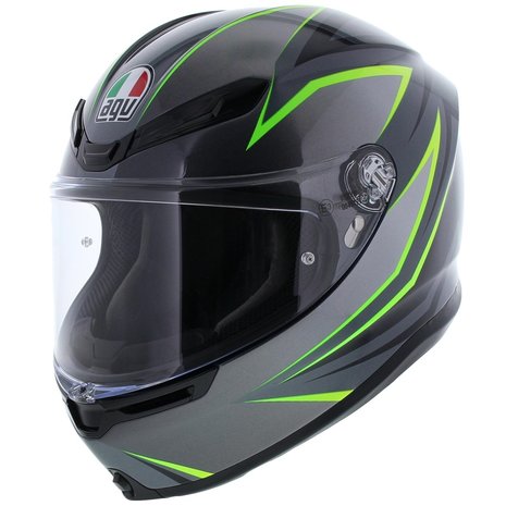AGV K6 Flash Integraal Helm Zwart Zilver Fluo Geel