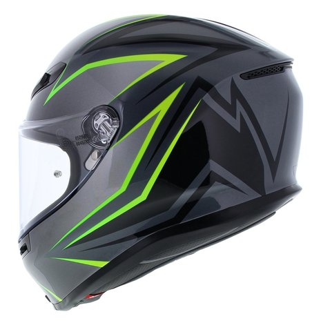 AGV K6 Flash Integraal Helm Zwart Zilver Fluo Geel
