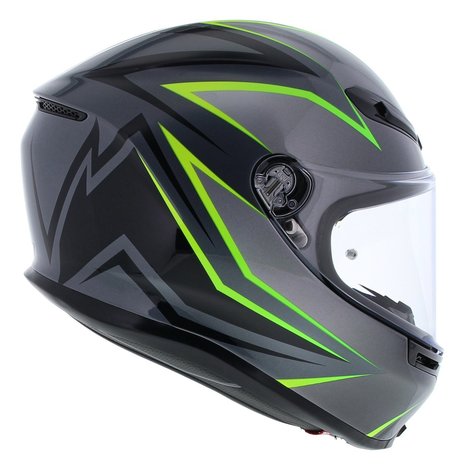 AGV K6 Flash Integraal Helm Zwart Zilver Fluo Geel