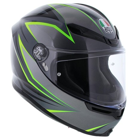 AGV K6 Flash Integraal Helm Zwart Zilver Fluo Geel