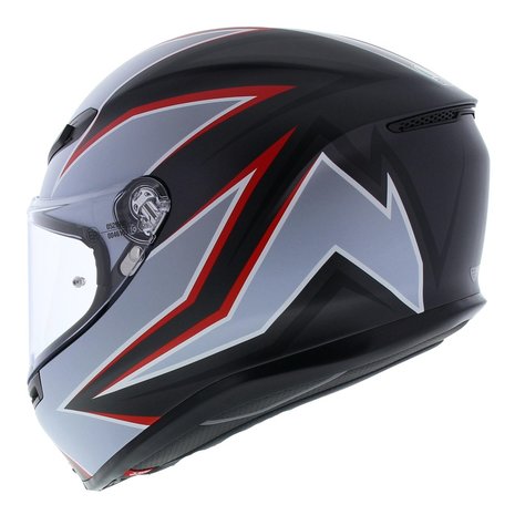 AGV K6 Flash Motorhelm Mat Zwart Rood Zilver