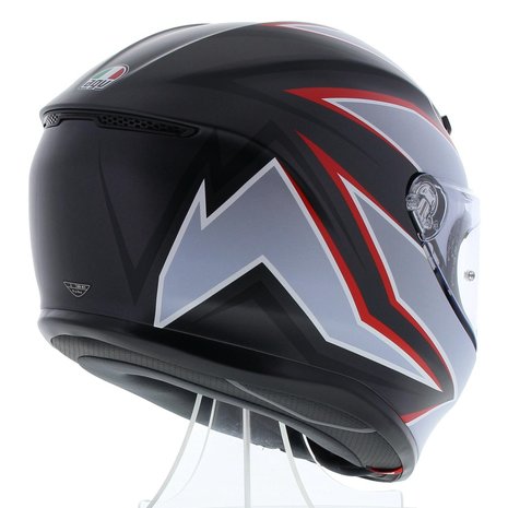 AGV K6 Flash Motorhelm Mat Zwart Rood Zilver