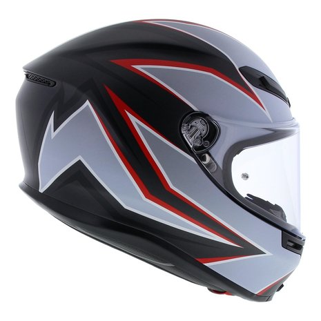 AGV K6 Flash Motorhelm Mat Zwart Rood Zilver