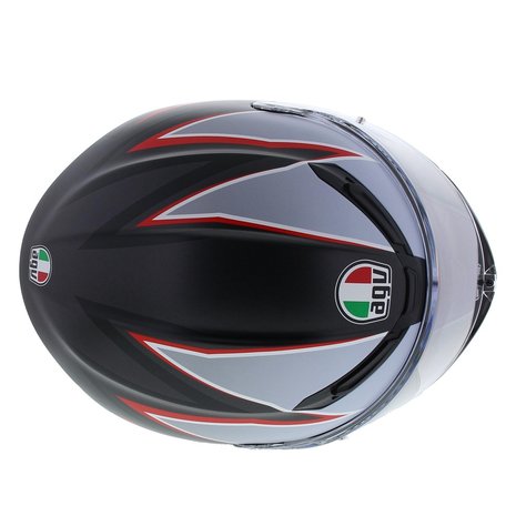 AGV K6 Flash Motorhelm Mat Zwart Rood Zilver