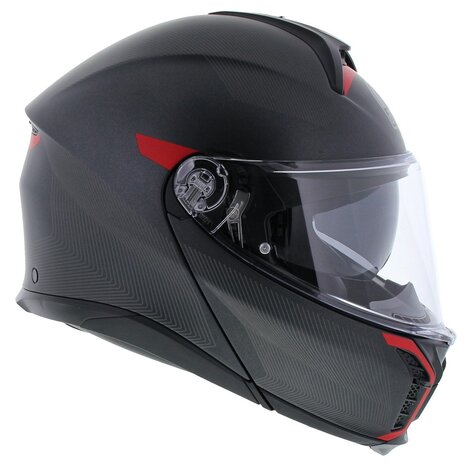 AGV Tourmodular motorhelm Frequency mat titanium rood systeemhelm - Maat XXL