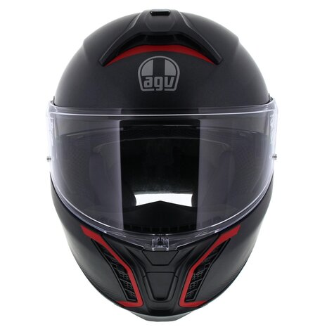 AGV Tourmodular motorhelm Frequency mat titanium rood systeemhelm - Maat XXL