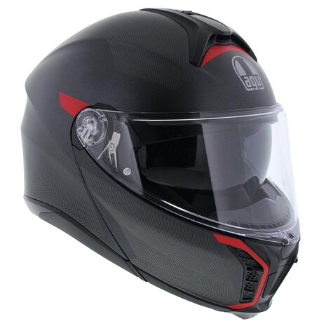 AGV Tourmodular motorhelm Frequency mat titanium rood systeemhelm - Maat XXL