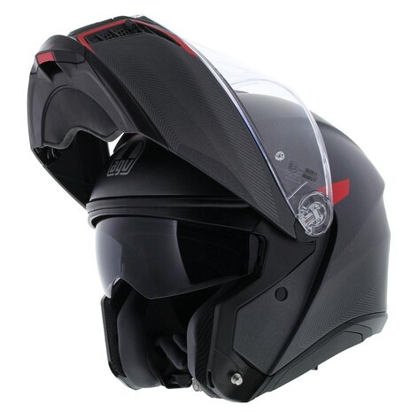 AGV Tourmodular motorhelm Frequency mat titanium rood systeemhelm - Maat XXL