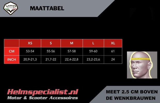 Vito Isola jethelm mat zwart - Maat XS