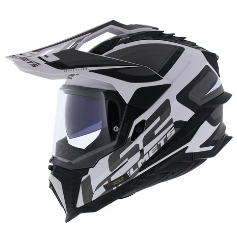LS2 MX701 Explorer helm Alter Mat Zwart Wit - Maat XXL