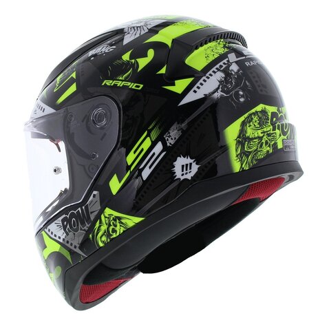 Kinderhelm LS2 FF353 Rapid mini Vignette glans zwart fluor geel - Maat kinder S / 47-48 CM