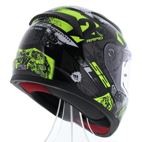 Kinderhelm LS2 FF353 Rapid mini Vignette glans zwart fluor geel - Maat kinder S / 47-48 CM