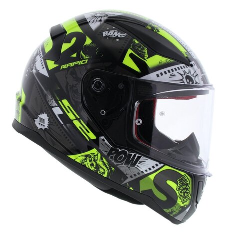 Kinderhelm LS2 FF353 Rapid mini Vignette glans zwart fluor geel - Maat kinder S / 47-48 CM