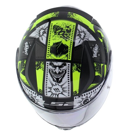 Kinderhelm LS2 FF353 Rapid mini Vignette glans zwart fluor geel - Maat kinder S / 47-48 CM