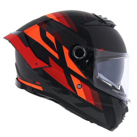 MT Thunder 4 SV Ergo oranje rood zwart helm zij aanzicht rechts