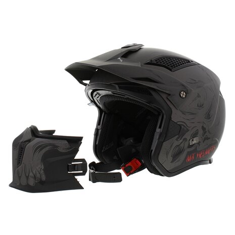 MT Streetfighter SV Darkness helm mat zwart grijs - Maat M