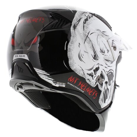 MT Streetfighter SV Darkness helm glans zwart wit