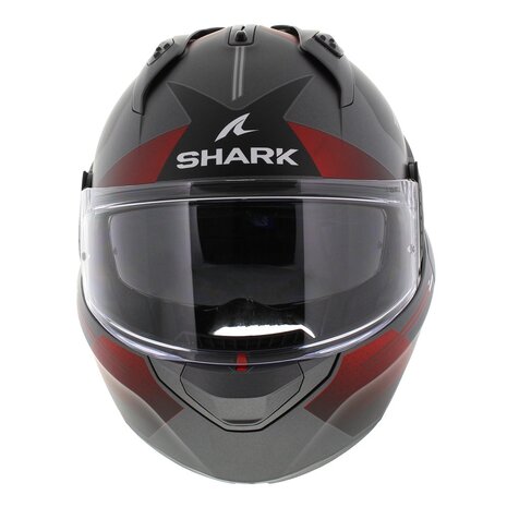 Shark EVO-GT systeemhelm motorhelm Tekline mat antraciet rood zwart
