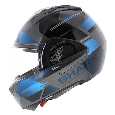 Shark EVO-GT systeemhelm motorhelm Tekline zilver blauw zwart