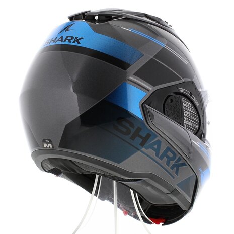 Shark EVO-GT systeemhelm motorhelm Tekline zilver blauw zwart