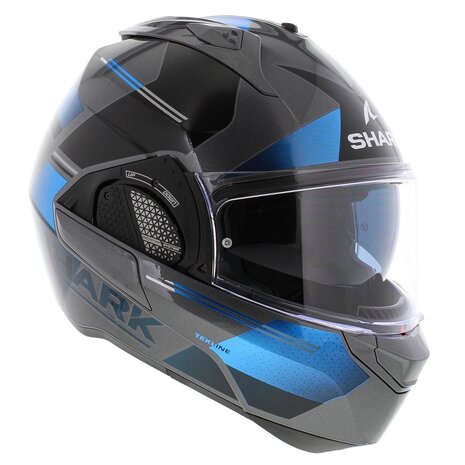 Shark EVO-GT systeemhelm motorhelm Tekline zilver blauw zwart