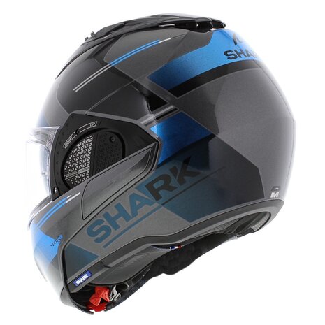 Shark EVO-GT systeemhelm motorhelm Tekline zilver blauw zwart