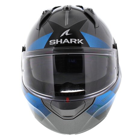 Shark EVO-GT systeemhelm motorhelm Tekline zilver blauw zwart