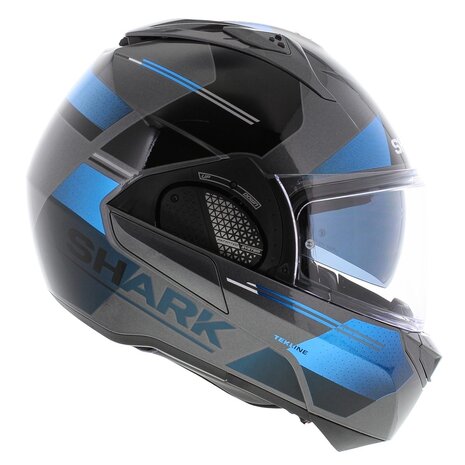 Shark EVO-GT systeemhelm motorhelm Tekline zilver blauw zwart