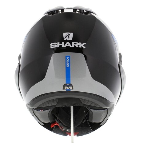 Shark EVO-GT systeemhelm motorhelm Sean zwart zilver blauw