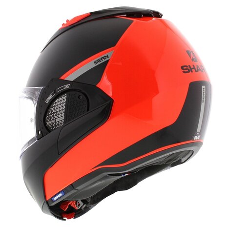 Shark EVO-GT systeemhelm motorhelm Sean oranje zwart zilver