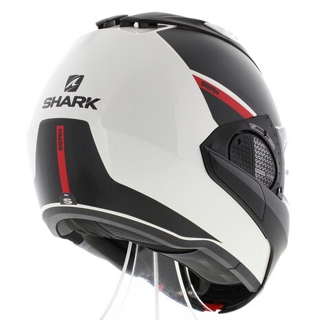 Shark EVO-GT systeemhelm motorhelm Sean wit zwart rood
