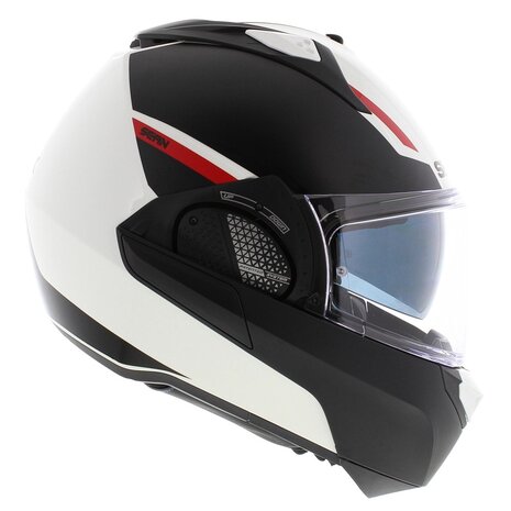 Shark EVO-GT systeemhelm motorhelm Sean wit zwart rood