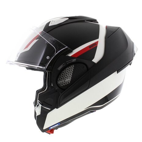 Shark EVO-GT systeemhelm motorhelm Sean wit zwart rood