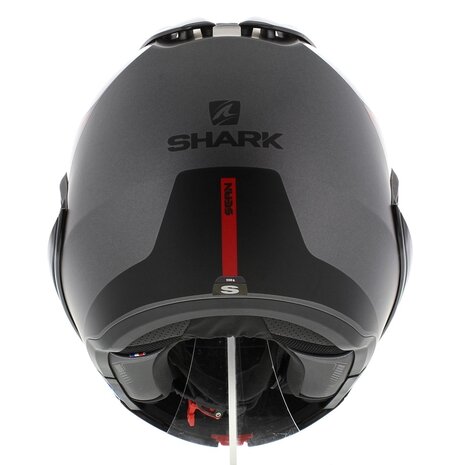 Shark EVO-GT systeemhelm motorhelm Sean antraciet zwart rood