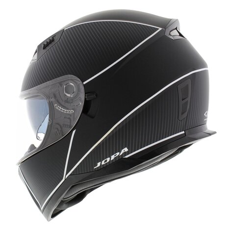 Jopa Sonic integraal helm mat zwart wit met zonnevizier - Maat M