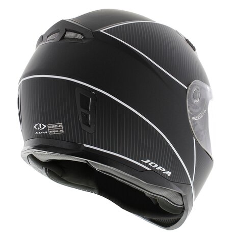 Jopa Sonic integraal helm mat zwart wit met zonnevizier - Maat M