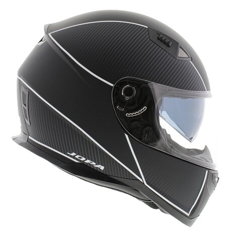 Jopa Sonic integraal helm mat zwart wit met zonnevizier - Maat M