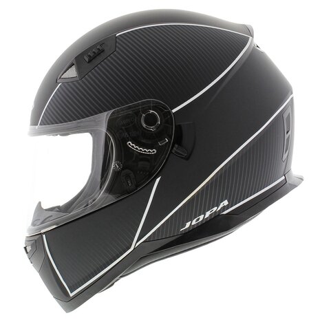Jopa Sonic integraal helm mat zwart wit met zonnevizier - Maat M