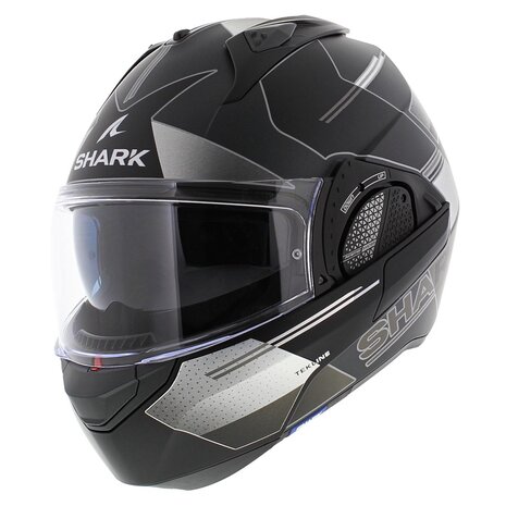 Shark EVO-GT systeemhelm motorhelm Tekline mat zwart antraciet